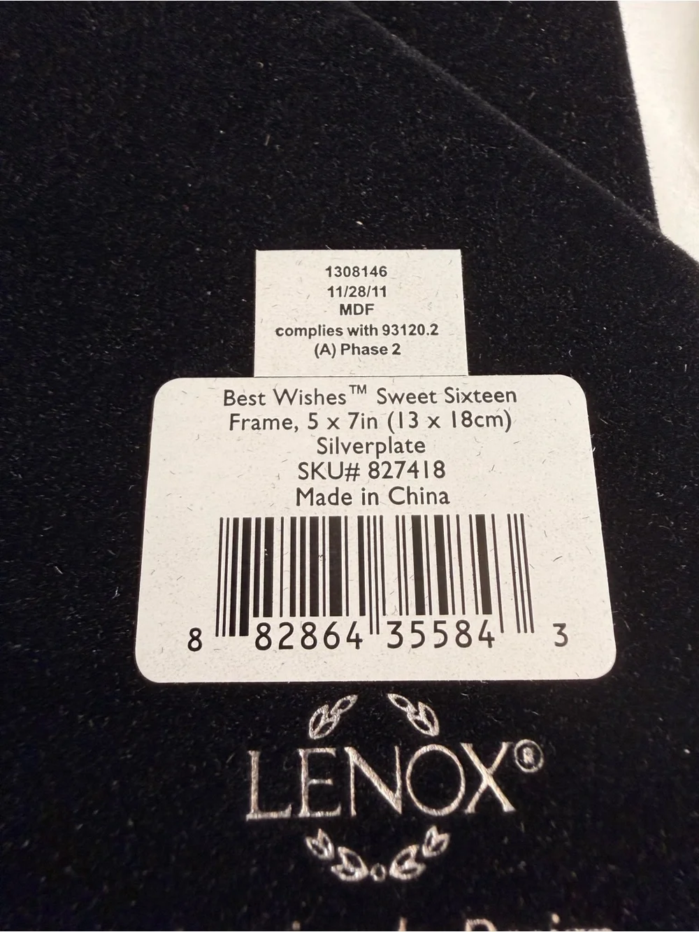 Lenox Silver-tone '16' Embellished Picture Frame